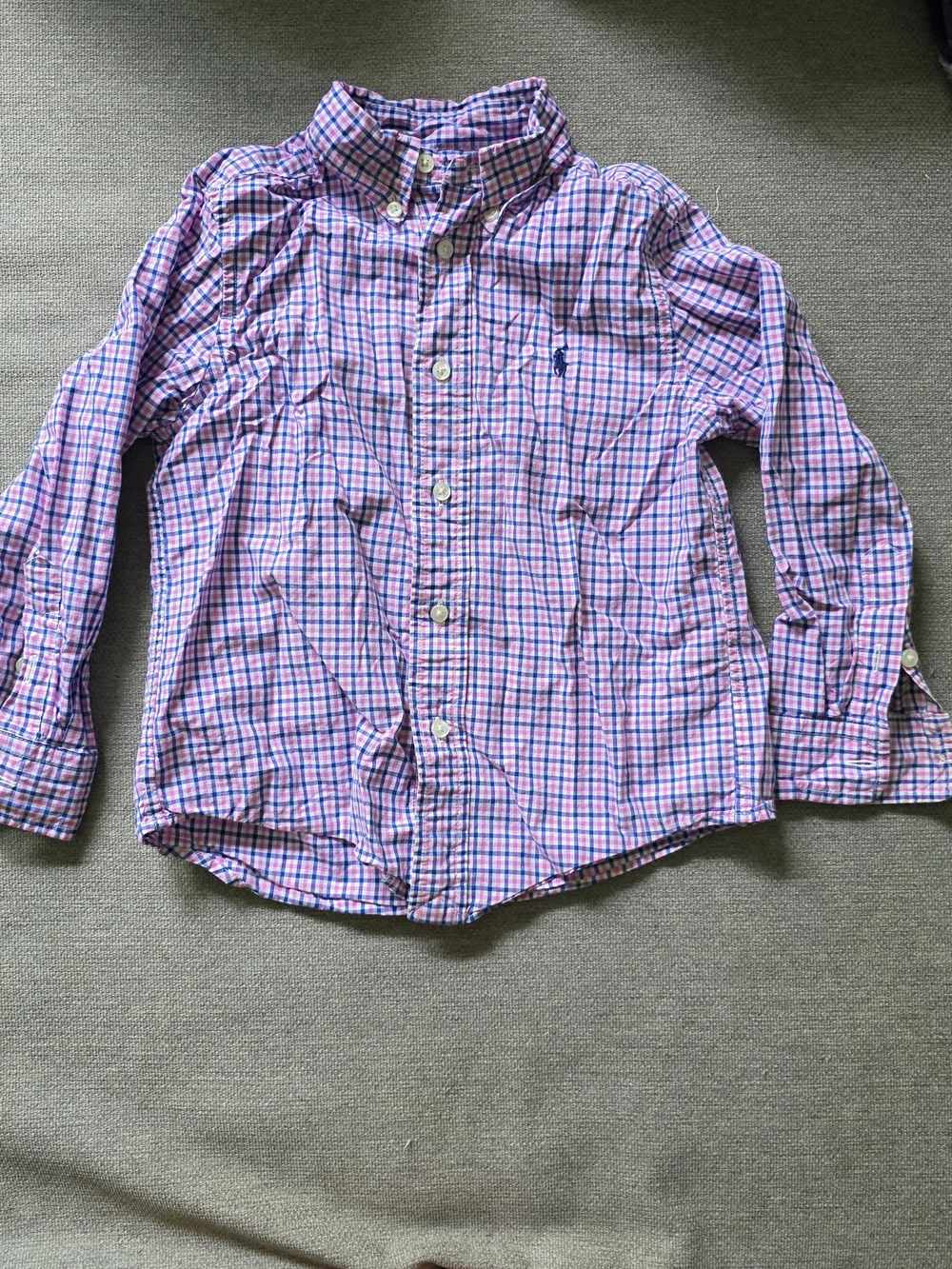 Ralph Lauren Pink & Blue Check Button-Down Shirt